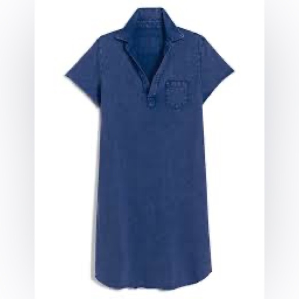 Frank & Eileen Lauren Polo Mini Shirt Dress S In Mineral Navy Worn Once Denim - Picture 3 of 13